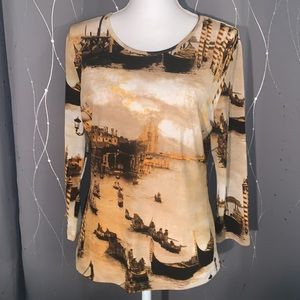 👙Christopher & Banks Women’s Large Long Sleeve Patterned Top